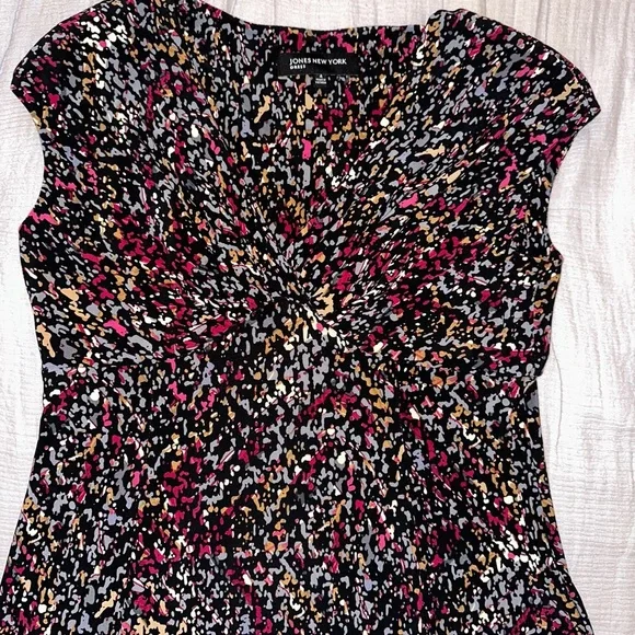 Jones New York Multi Color Print Stretchy Flowy - Picture 6 of 9
